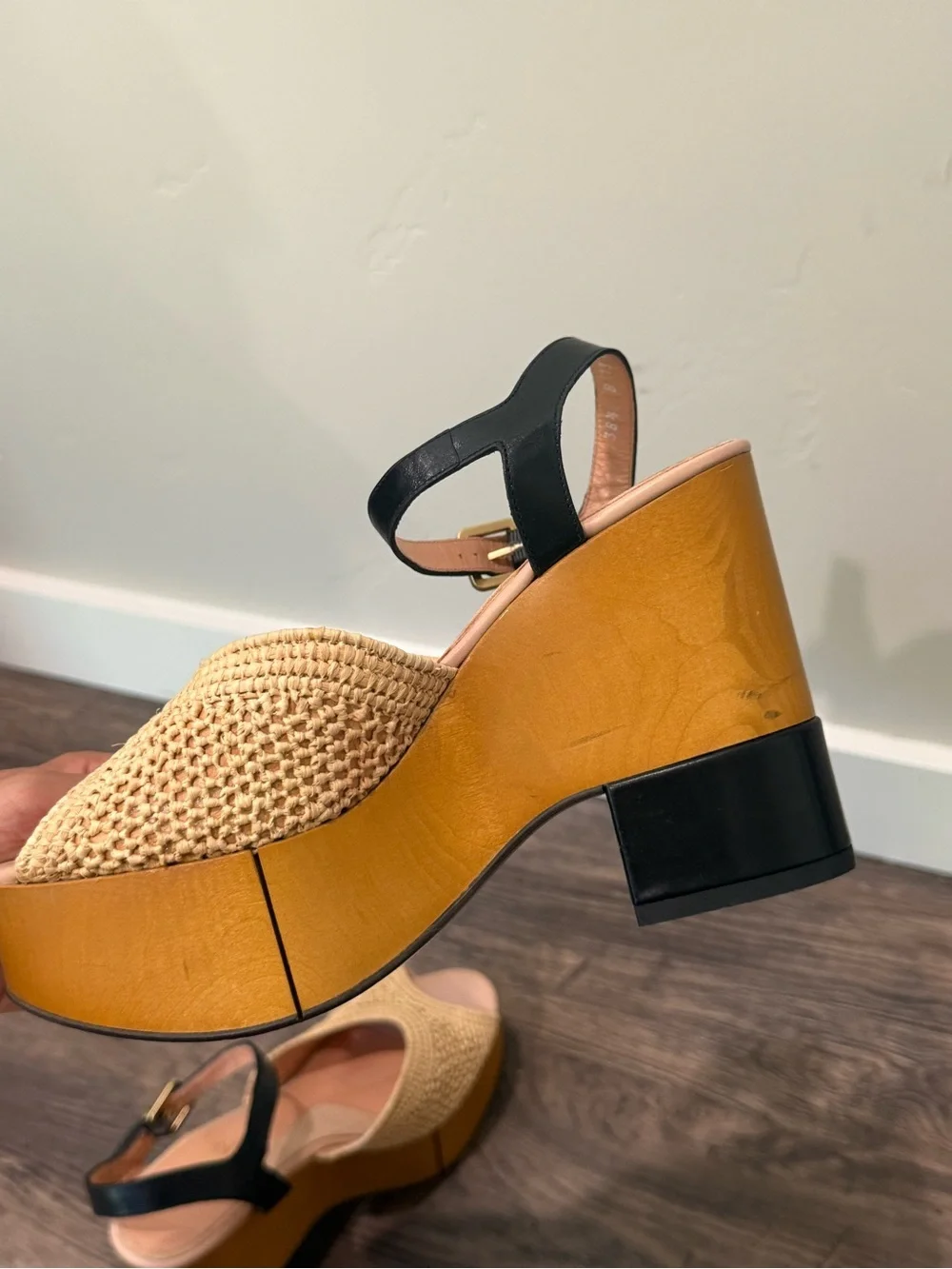 Robert Clergerie Raffia Wedge